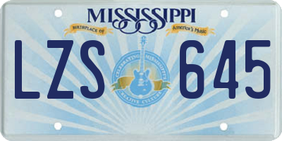 MS license plate LZS645