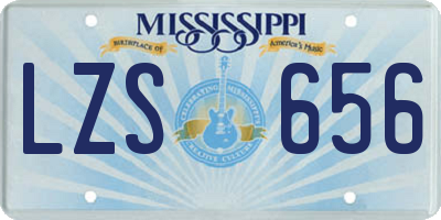 MS license plate LZS656