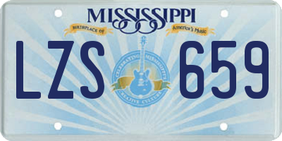 MS license plate LZS659