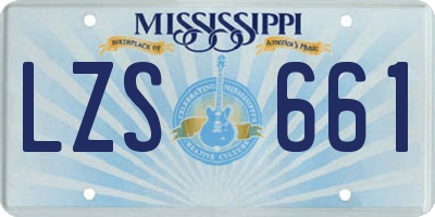 MS license plate LZS661