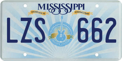 MS license plate LZS662