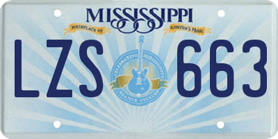 MS license plate LZS663