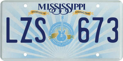 MS license plate LZS673