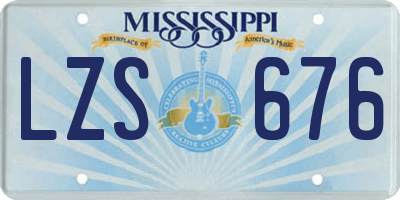 MS license plate LZS676