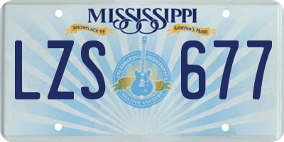 MS license plate LZS677