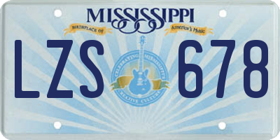 MS license plate LZS678