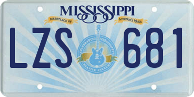 MS license plate LZS681