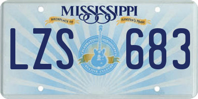 MS license plate LZS683