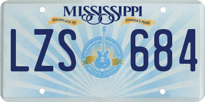 MS license plate LZS684