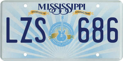 MS license plate LZS686