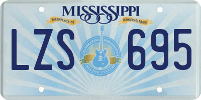 MS license plate LZS695