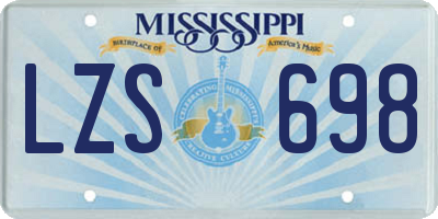 MS license plate LZS698