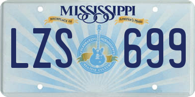 MS license plate LZS699