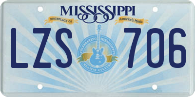 MS license plate LZS706