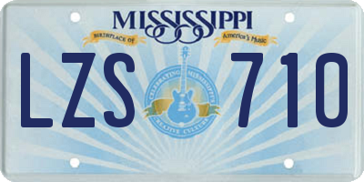 MS license plate LZS710