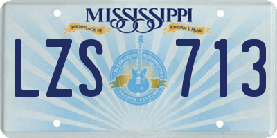 MS license plate LZS713