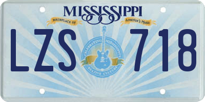 MS license plate LZS718