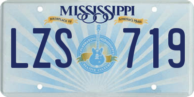 MS license plate LZS719