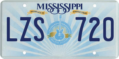 MS license plate LZS720
