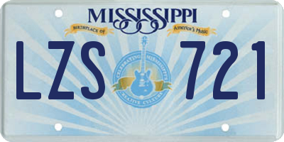 MS license plate LZS721