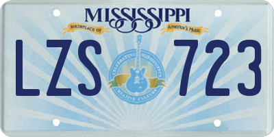 MS license plate LZS723
