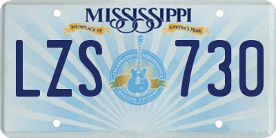 MS license plate LZS730