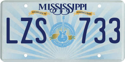 MS license plate LZS733