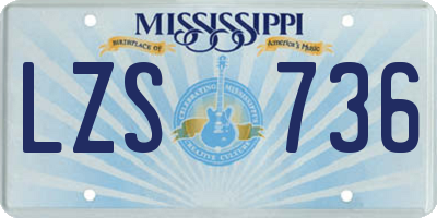 MS license plate LZS736