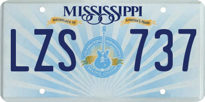 MS license plate LZS737