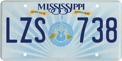 MS license plate LZS738