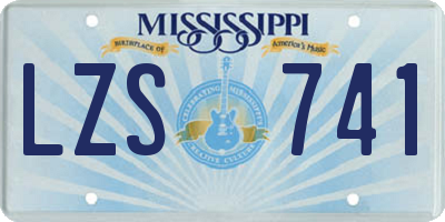 MS license plate LZS741