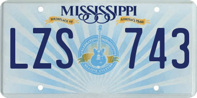 MS license plate LZS743