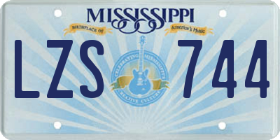 MS license plate LZS744