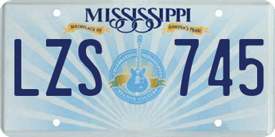 MS license plate LZS745