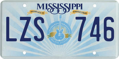 MS license plate LZS746