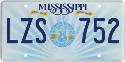 MS license plate LZS752
