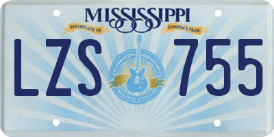 MS license plate LZS755
