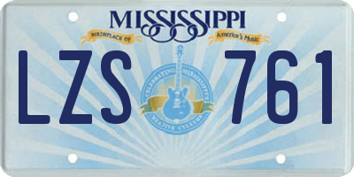 MS license plate LZS761