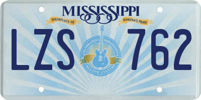 MS license plate LZS762