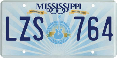 MS license plate LZS764