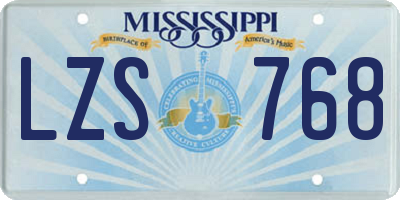 MS license plate LZS768