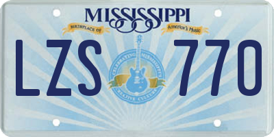 MS license plate LZS770