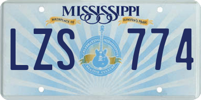 MS license plate LZS774