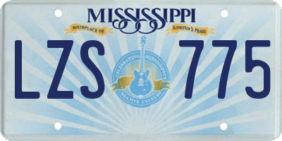 MS license plate LZS775