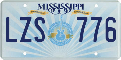 MS license plate LZS776