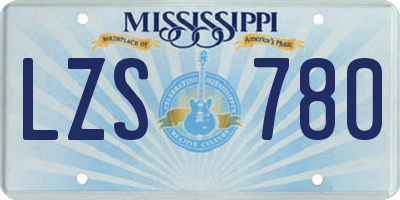 MS license plate LZS780