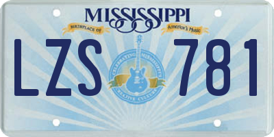 MS license plate LZS781