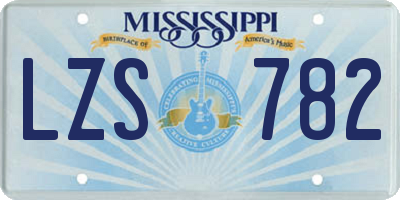 MS license plate LZS782