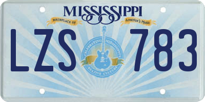MS license plate LZS783