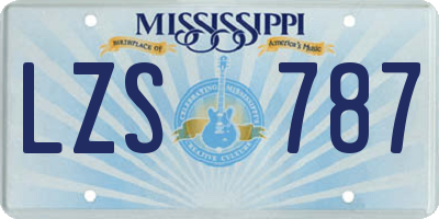 MS license plate LZS787